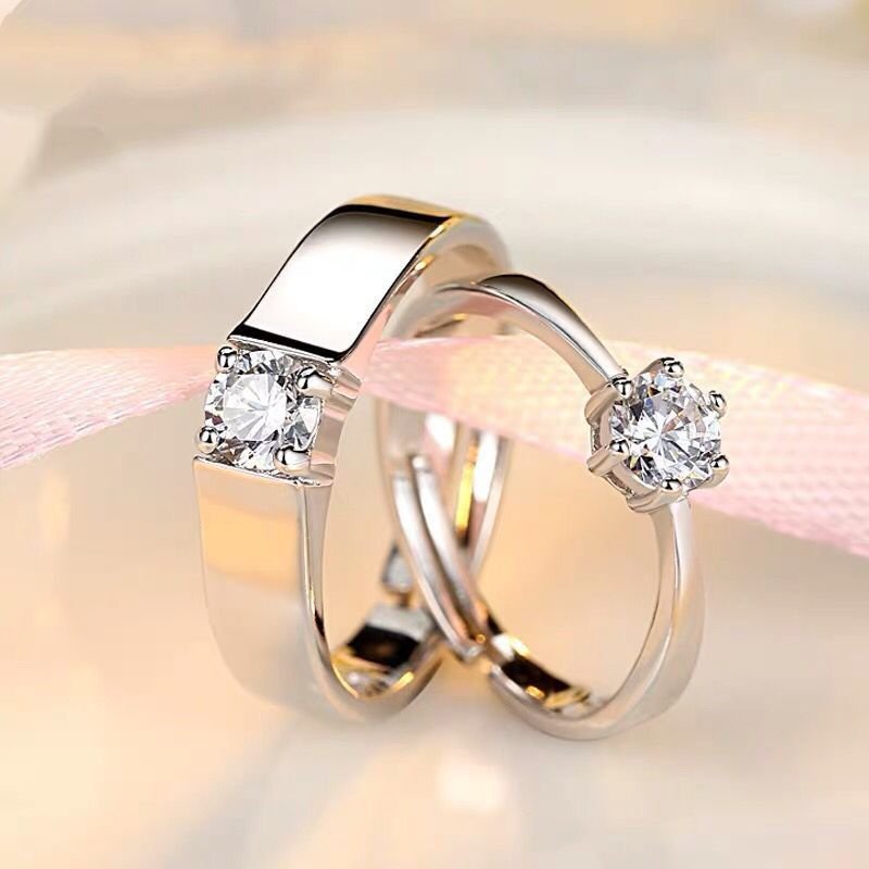 Couple Rings Fashion Open Couple Rings Live Wedding Rings Platinum Fashion Rings
