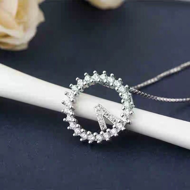 Silver Creative Necklace New Necklace Micro-set Time 520 Pendant Female Style Clavicle Silver Necklace
