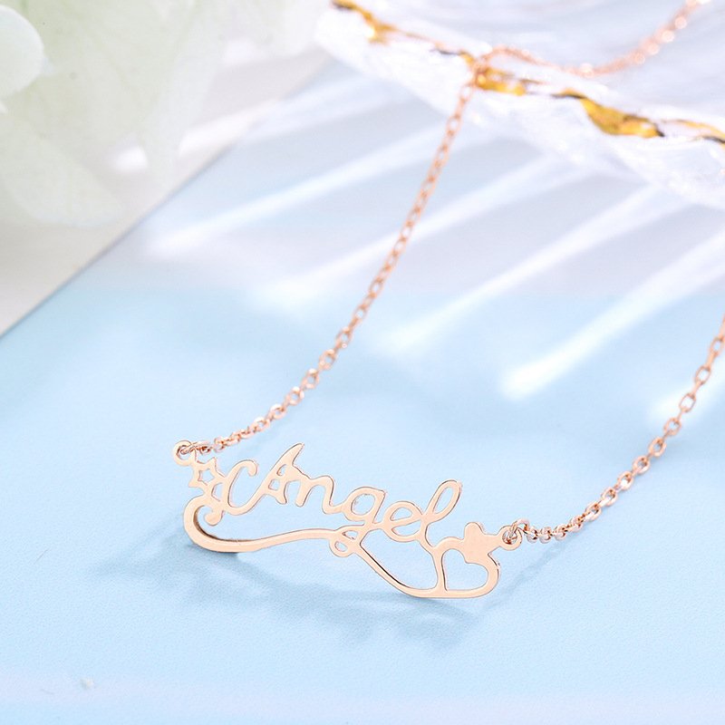 Fall/Winter 2020 new English alphabet sterling silver necklace female S999 sterling silver all-match English pendant clavicle chain